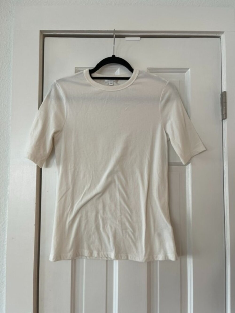 AGOLDE White Maren Organic Cotton Elbow Sleeve Crewneck Tee Top Size Medium EUC